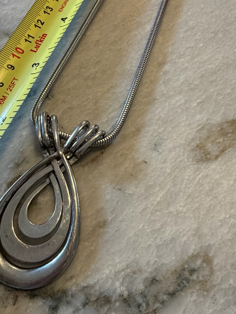 Silver Teardrop Pendant Necklace - Women's Jewelry